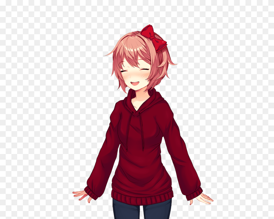 Sayori Hoodie Edit Request Hope You Like It Ddlc Doki Doki, Publication, Person, Comics, Book Free Png