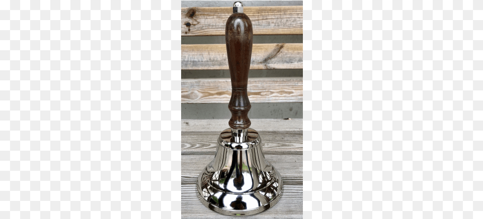 Sb 271 Brass Wooden Handle Bell In Nickel Finish Classic Large Traditional School Hand Bell, Mace Club, Weapon Png