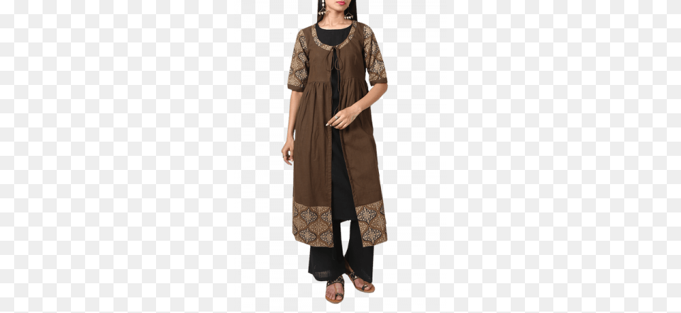 Sbo Fashion Aquamarine Palazzo Kurti Set 100 Rayon Ajrak, Clothing, Dress, Footwear, Sandal Free Png