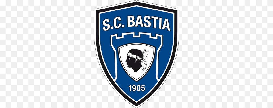 Sc Bastia Logo, Badge, Symbol, Emblem, Person Free Png Download