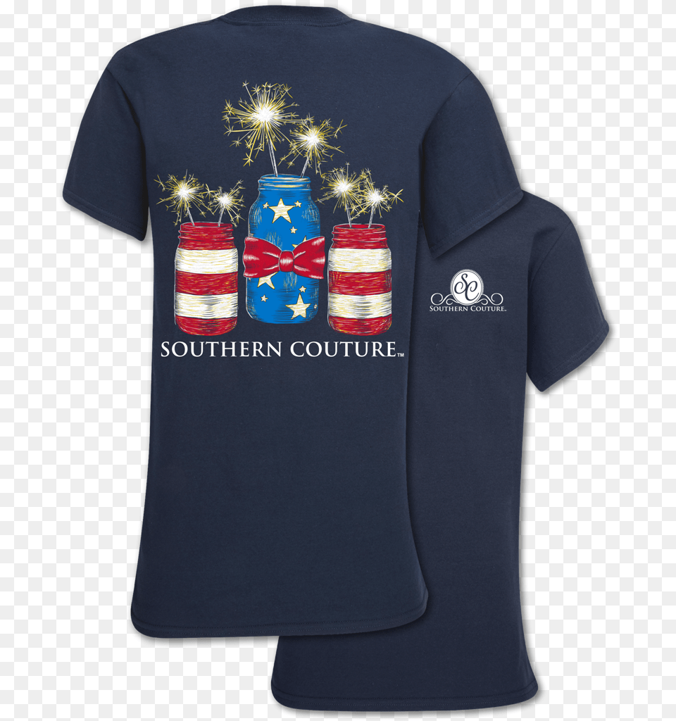 Sc Classic Mason Jar Sparklers Southern Couture, Clothing, Shirt, T-shirt Png Image