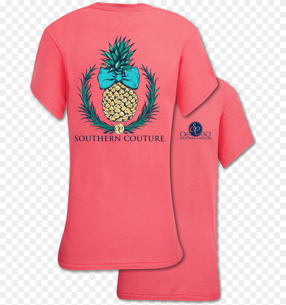 Sc Classic Pineapple Southern Couture Teacher Shirt, Clothing, Food, Fruit, Plant Free Transparent Png