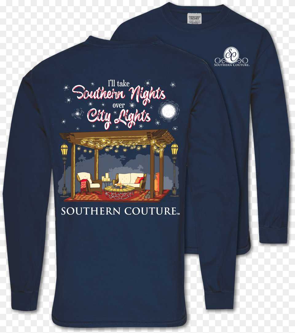 Sc Comfort City Lights True Navy, T-shirt, Sleeve, Shirt, Long Sleeve Free Png Download