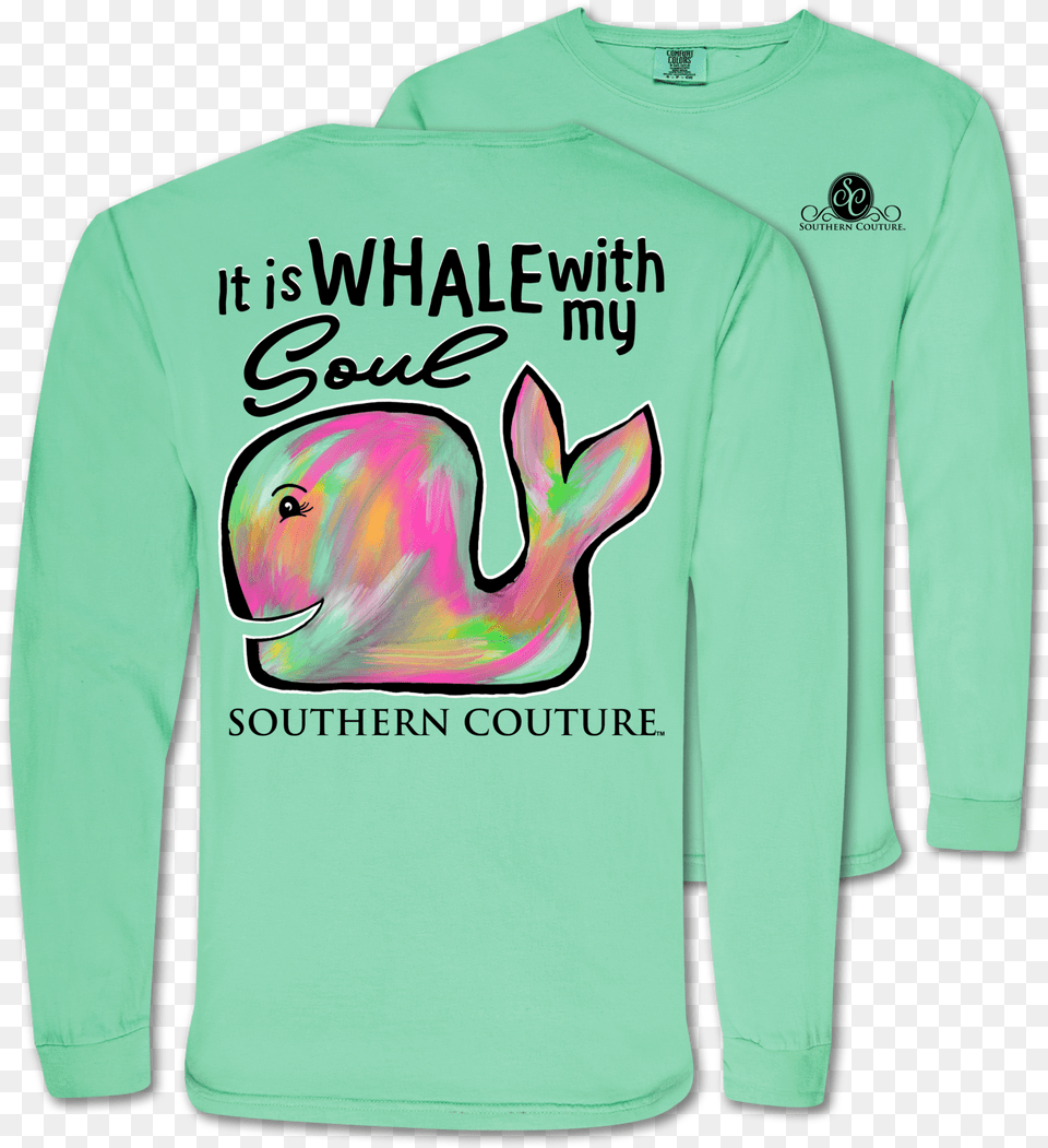 Sc Comfort Whale With My Soul On Ls Island Reef Long Sleeved T Shirt, Clothing, Long Sleeve, Sleeve, T-shirt Free Png Download