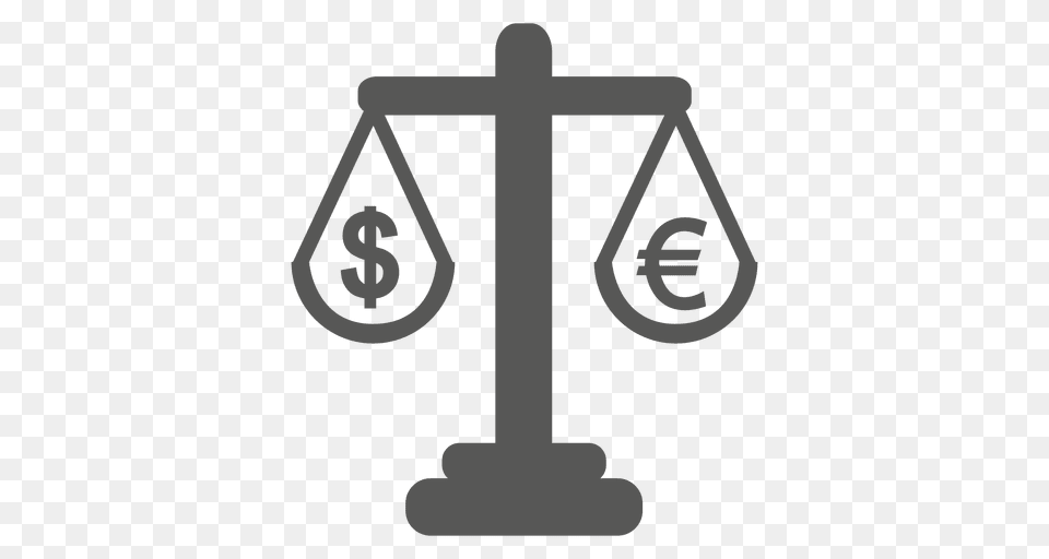 Scale With Dollar And Euro, Cross, Symbol Free Png Download