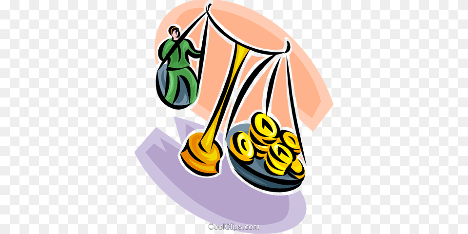 Scales Of Balance With Dollars And Gold Royalty Vector Clip, People, Person, Smoke Pipe Free Png Download