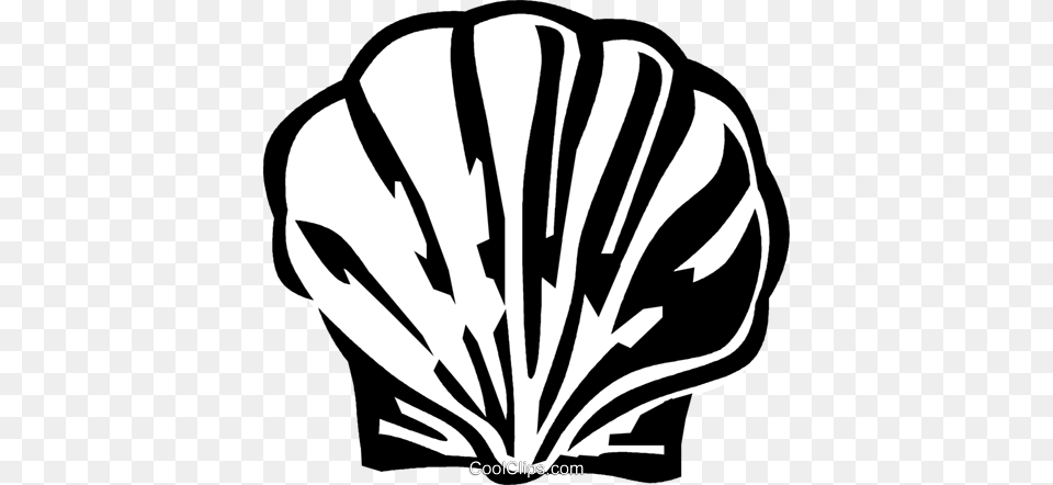 Scallop Shell Royalty Vector Clip Art Illustration, Animal, Seafood, Sea Life, Invertebrate Png Image