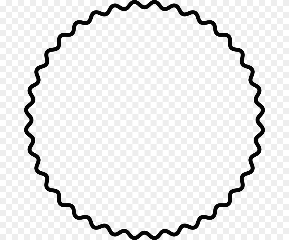 Scalloped Circle Clip Art Free, Gray Png Image