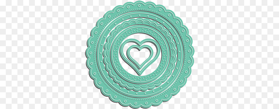 Scalloped Circle Frame Set Heart, Pattern, Home Decor, Pottery Png Image