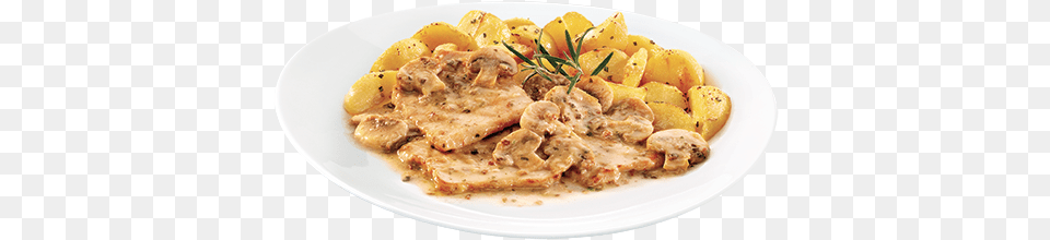 Scaloppine Ai Funghi Con Patate, Food, Meal, Dish, Lunch Free Png