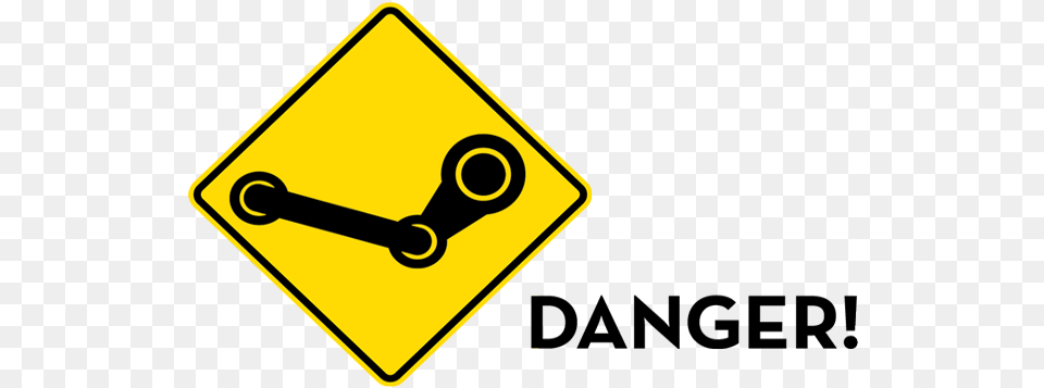 Scammers Are Hiding Malware Behind Fake Steam Pages Yellow Steam Icon Transparent, Sign, Symbol, Road Sign Free Png Download