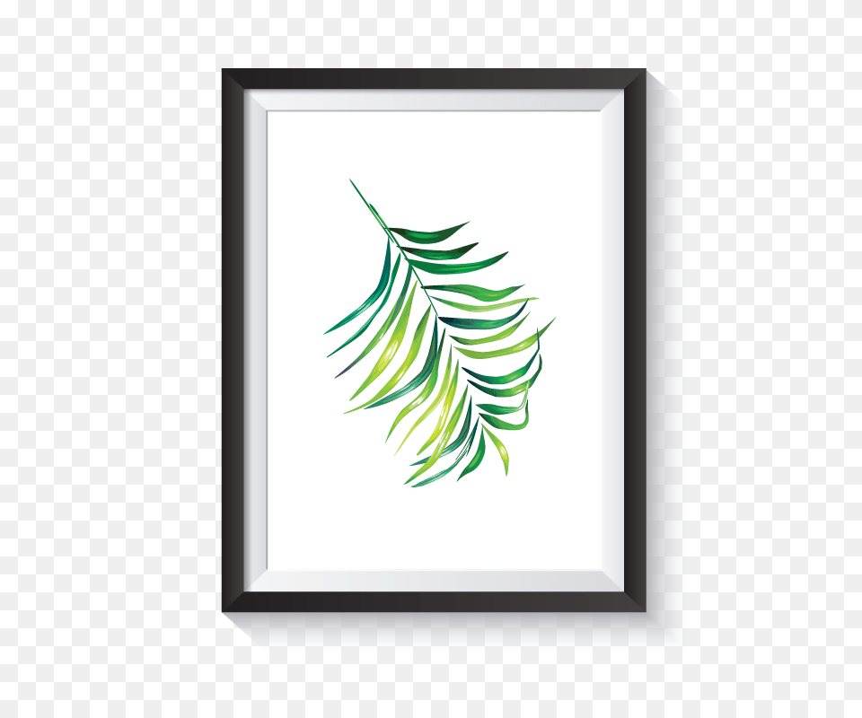 Scandi Illustrated Parlor Palm Frond Minimal Nordic Print, Art, Leaf, Plant Free Png Download