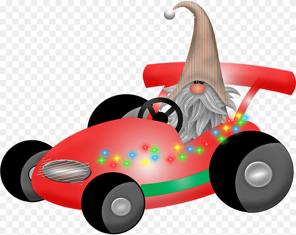 Scandia Gnome Christmas Gnome In Racecar Window Mario Kart Cars Clip Art, Vehicle, Transportation, Grass, Lawn Free Png Download