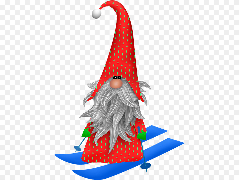 Scandia Gnome Christmas Skiing Free Image On Pixabay Christmas Day, Clothing, Elf, Hat, People Png