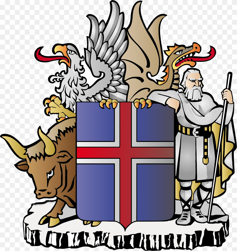 Scandinavian Commonwealth Flag Clipart Iceland Iceland Coat Of Arms, Person, Face, Head Free Png Download