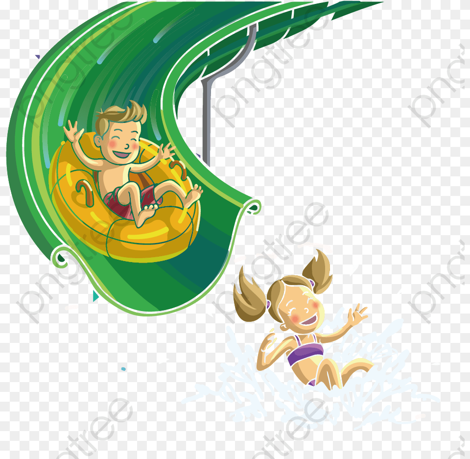Scanner Clipart Playground Park Slide Water, Art, Graphics, Baby, Person Free Png