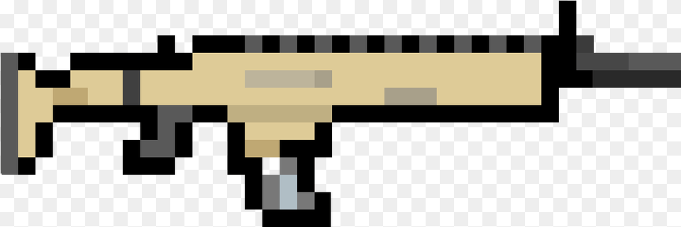Scar Fortnite Pixel Art, Firearm, Gun, Rifle, Weapon Png