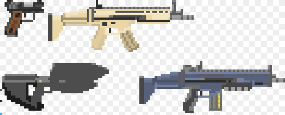 Scar L Pixel Art, Firearm, Gun, Rifle, Weapon Png Image