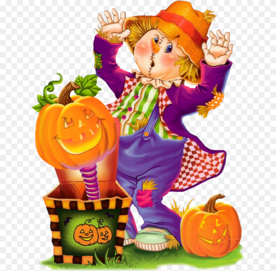 Scarecrow Clipart Transparent Halloween, Baby, Person, Food, Plant Free Png Download