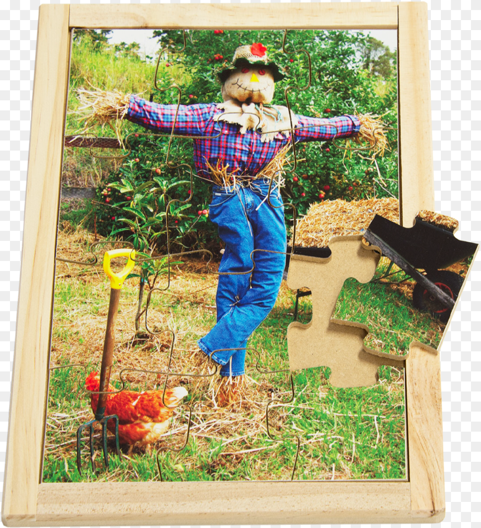 Scarecrow Farm Puzzle Picture Frame, Clothing, Pants, Portrait, Photography Free Transparent Png