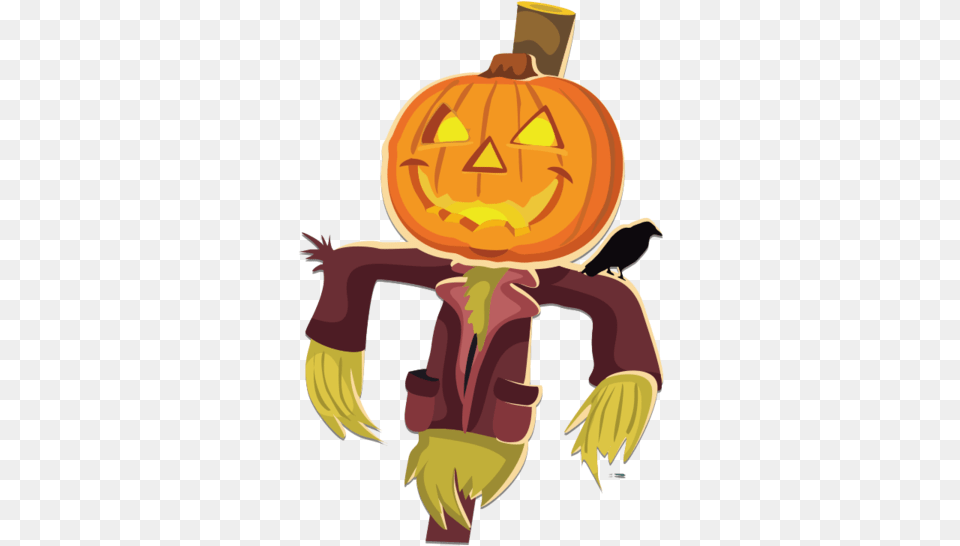 Scarecrow Halloween Document Food Calabaza For Jack O Lantern Background, Baby, Person, Festival Free Png Download