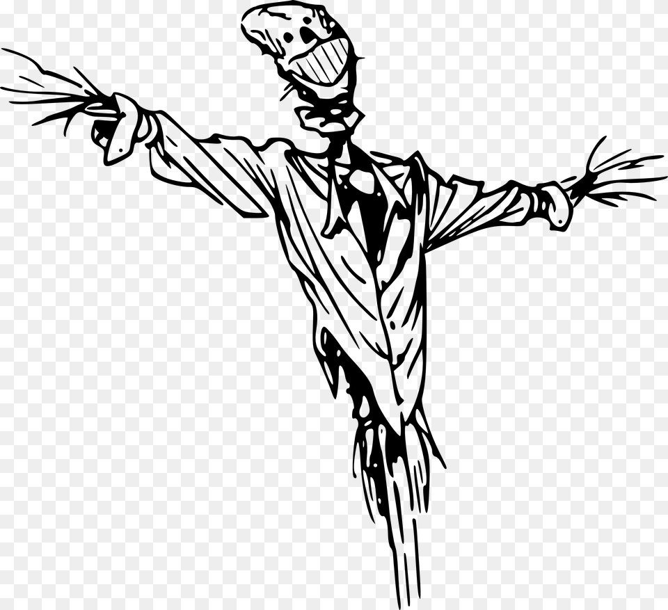 Scarecrow Illustration, Stencil, Adult, Male, Man Free Transparent Png