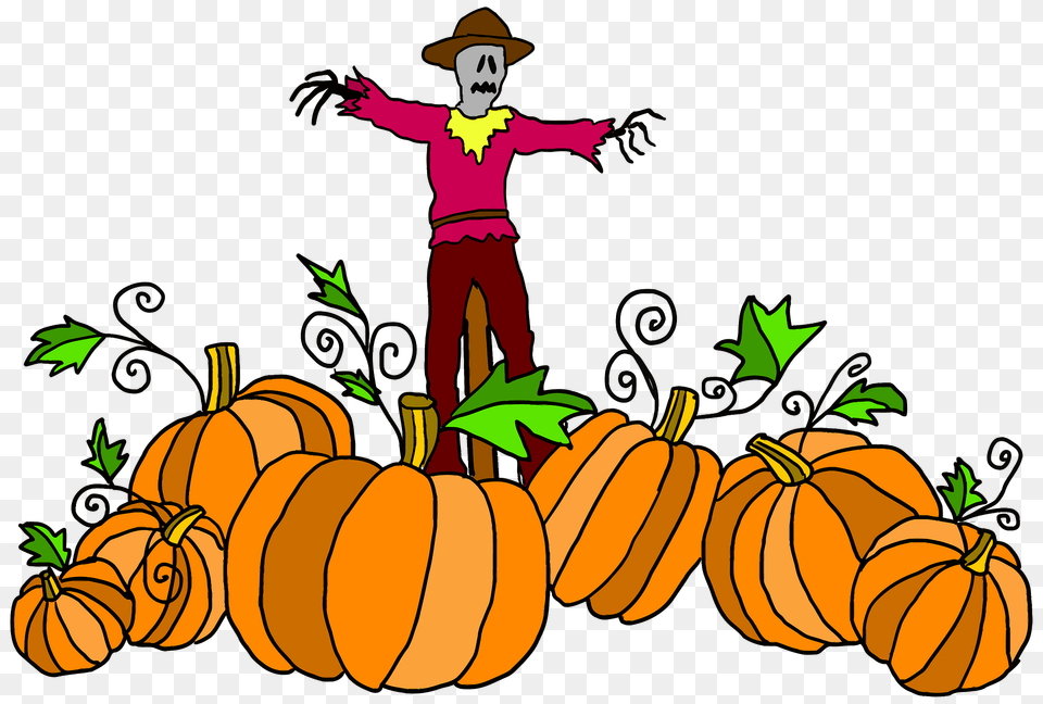 Scarecrow In A Pumpkin Patch Clipart, Baby, Person, Food, Plant Free Png