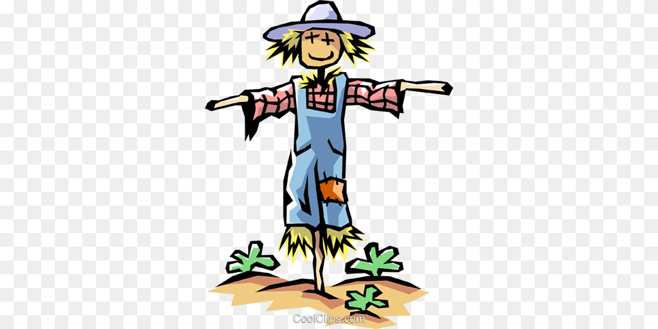 Scarecrow In Field Royalty Vector Clip Art Illustration, Person, Face, Head Free Transparent Png