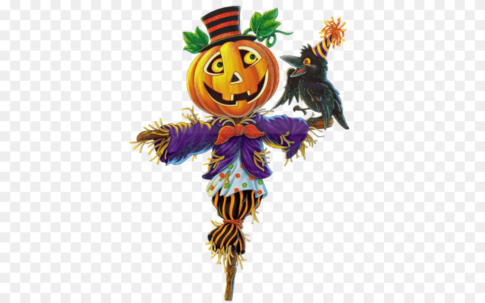 Scarecrow Pumpkin Halloween, Animal, Bird Png