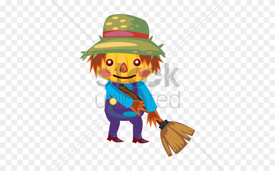 Scarecrow With A Broom Vector Image, Baby, Person, Cleaning Free Transparent Png