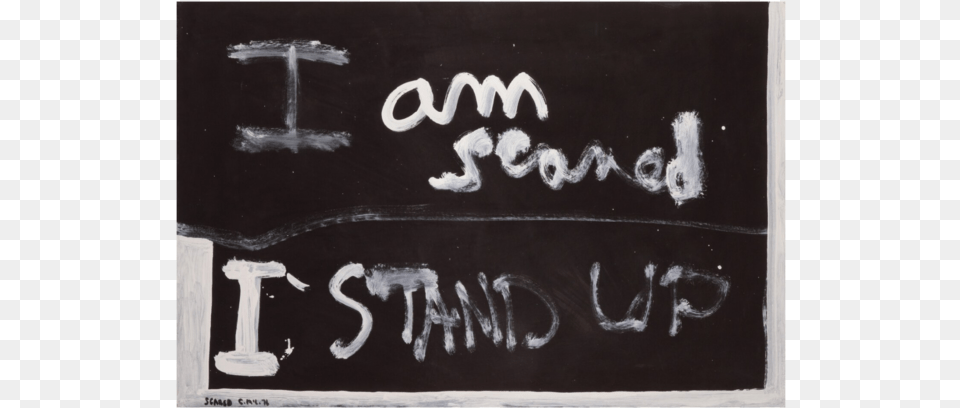 Scared 1976 Auckland By Colin Mccahon Colin Mccahon Font, Blackboard, Text Png Image
