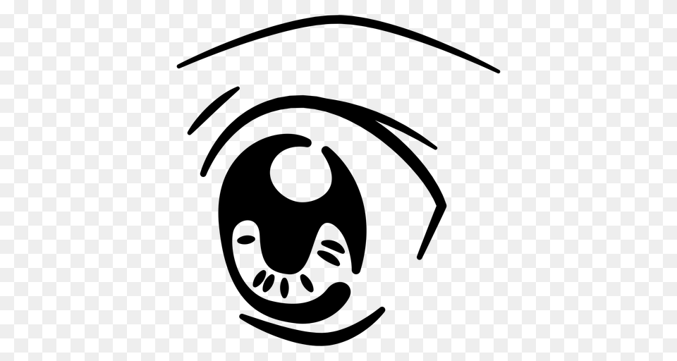 Scared Anime Eye Illustration, Gray Free Transparent Png