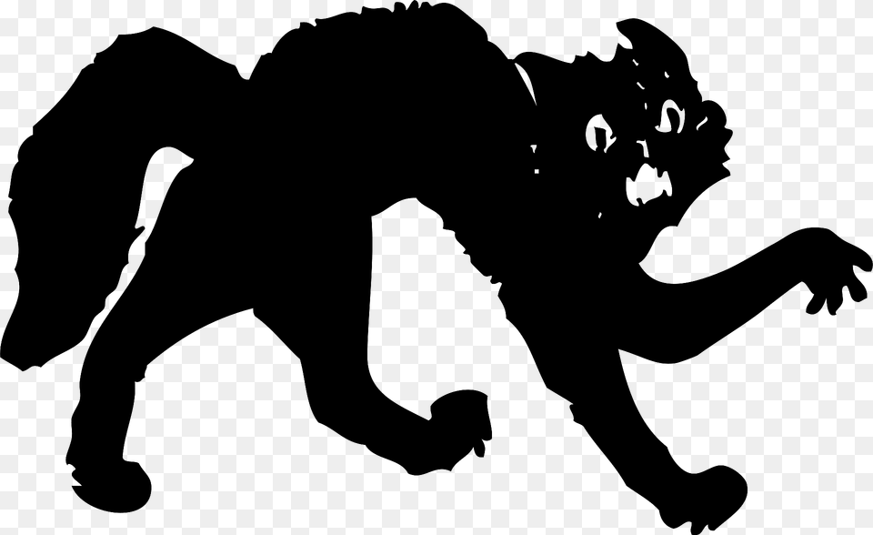 Scared Black Cat Clipart, Animal, Mammal, Panther, Wildlife Png