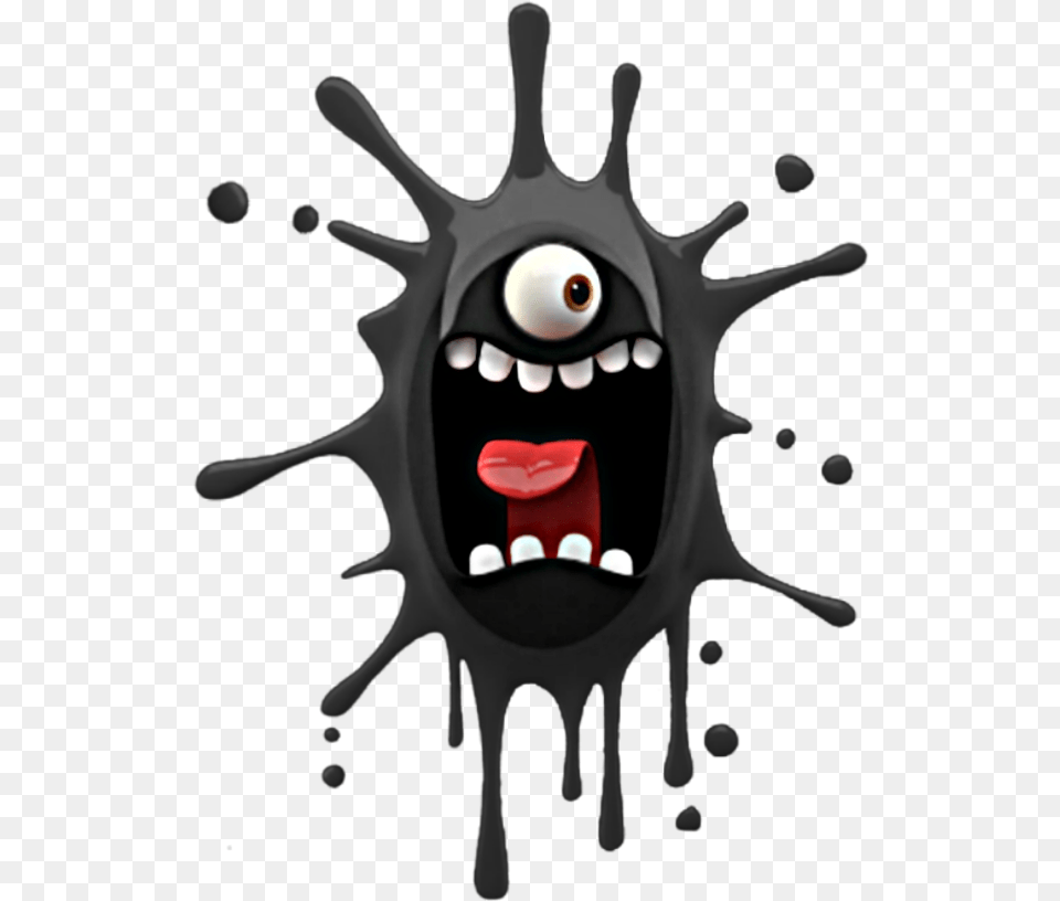 Scared Cute Mouth Emotions Gray Schalloween Funny Monster 3d, Beverage, Milk Free Png