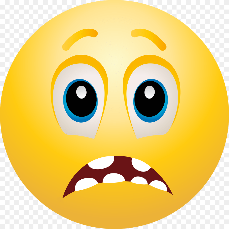 Scared Emoticon Clip Art, Disk Png