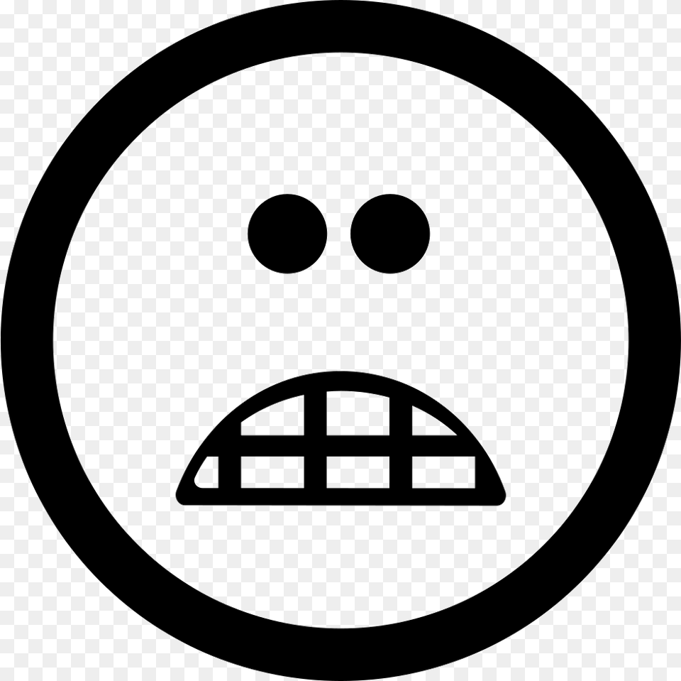 Scared Emoticon Square Face 2 Icon, Stencil Free Png