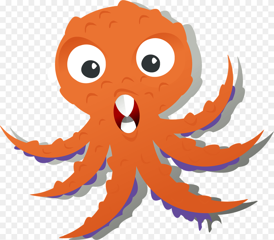 Scared Octopus Clipart, Animal, Sea Life, Fish, Shark Png