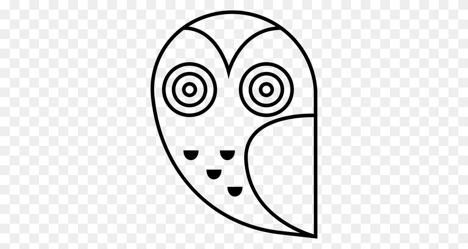 Scared Owl Line Icon, Gray Free Png