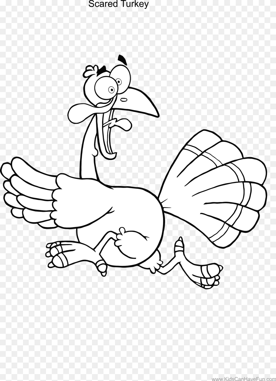 Scared Thanksgiving Turkey Coloring, Art, Drawing, Animal, Bear Png