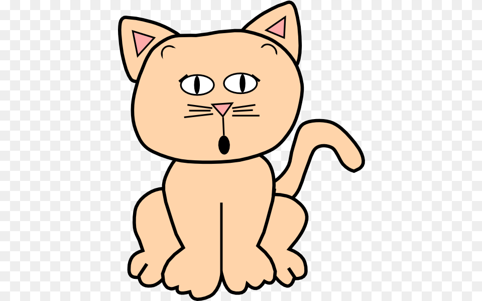 Scaredsurprised Orange Clip Art Vector Clip Cat Face Outline Clipart, Animal, Bear, Mammal, Wildlife Png Image
