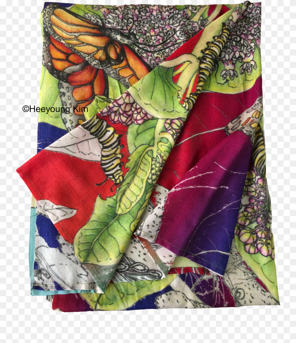 Scarf 1 Monarch And Milkweed Patchwork, Clothing, Dress, Fashion, Formal Wear Png Image