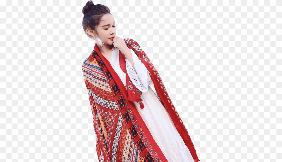 Scarf Female Summer Sunscreen Thin Scarf Multi Function Photo Shoot, Formal Wear, Clothing, Dress, Fashion Free Png Download