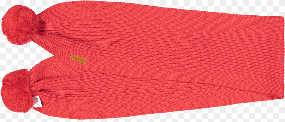 Scarf With Tufts Bright Red Beanie, Cap, Clothing, Hat Png