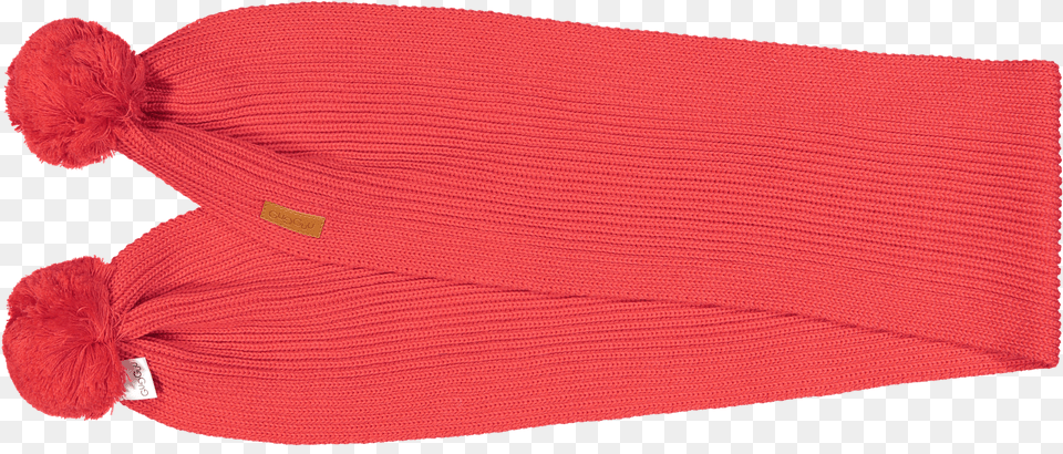 Scarf With Tufts Bright Red Scarf, Cap, Clothing, Hat Free Png