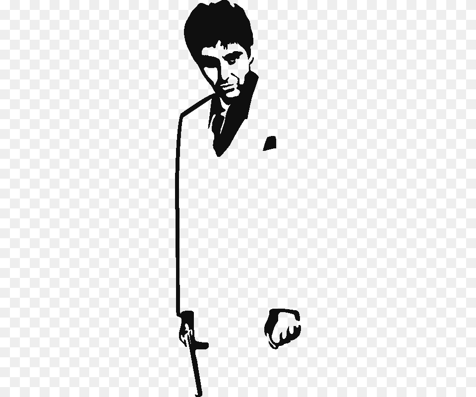 Scarface, Electrical Device, Microphone, Stencil, Adult Png Image
