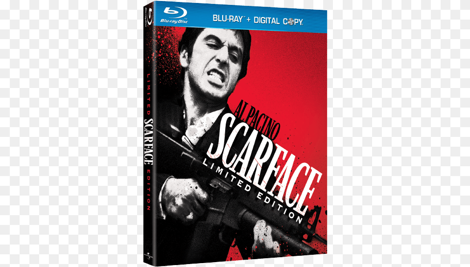 Scarface Blu Ray, Weapon, Firearm, Person, Man Png Image