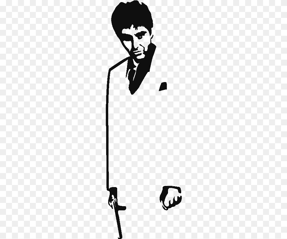 Scarface Sticker Ambiance Sticker Com Scarface Poster, Stencil, Person, Head Png Image