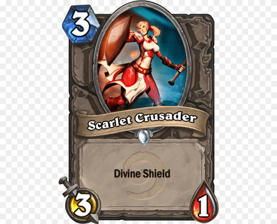 Scarlet Crusader Card Hearthstone Charge Divine Shield, Book, Comics, Publication, Adult Free Png