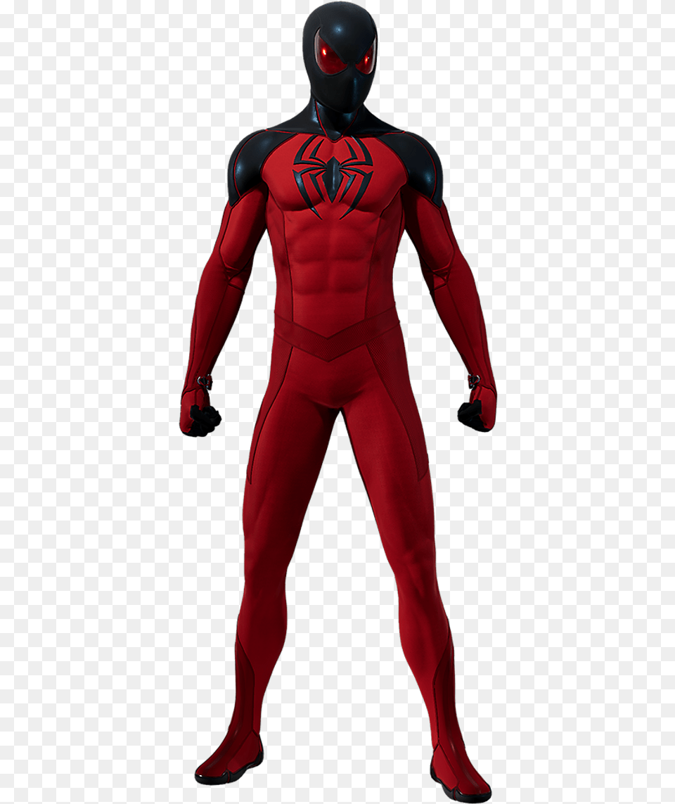 Scarlet Spider Ii Suit Spider Man Ps4 Dlc Suits, Clothing, Costume, Person, Adult Free Png Download