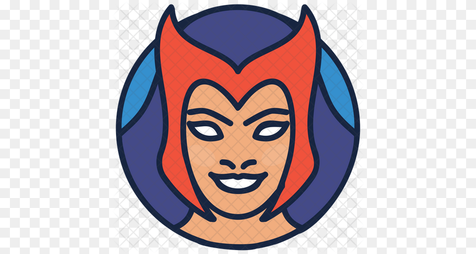Scarlet Witch Icon Illustration, Face, Head, Person, Art Png Image